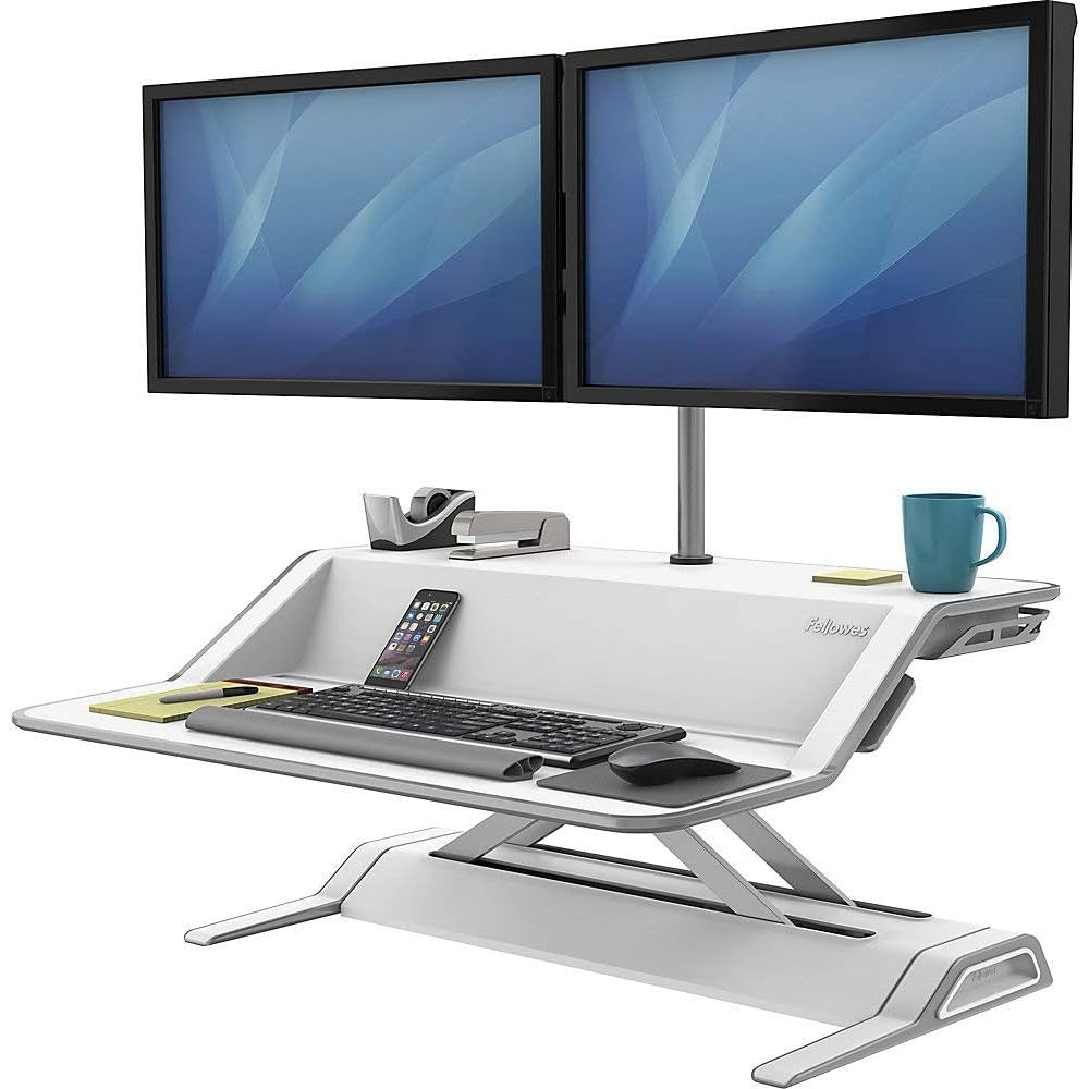 Fellowes Lotus - Pre-Assembled Adjustable Sit-Stand Desk BLACK