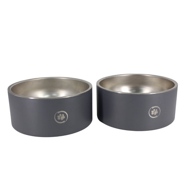 Silver Paw - Set of Two Dog Bowls