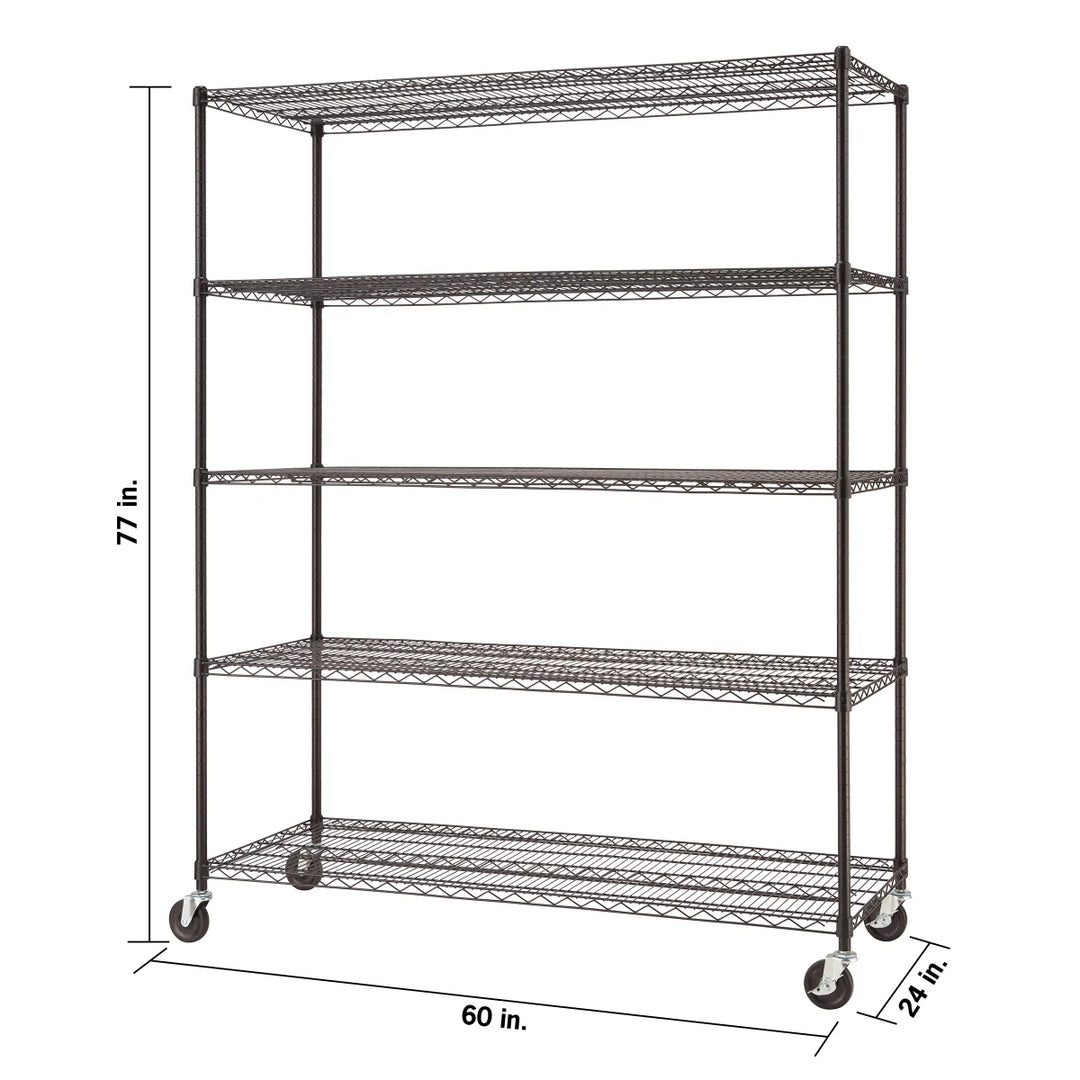 Trinity Basics – Étagère grillagée à 5 tablettes de 60 po