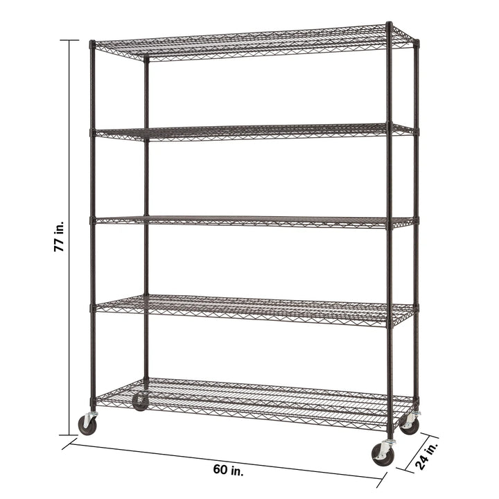 Trinity Basics – Étagère grillagée à 5 tablettes de 60 po