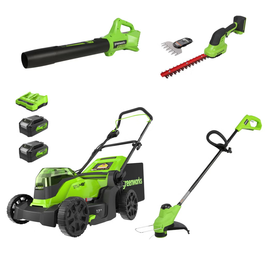 Greenworks - Ensemble d'entretien extérieur 24 V, 4 pièces