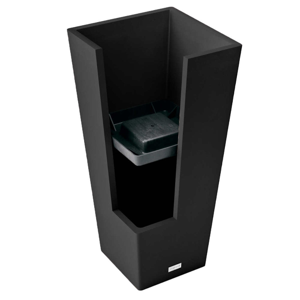 Veradek - Jardinière fuselée V-Resin avec plateau intégré