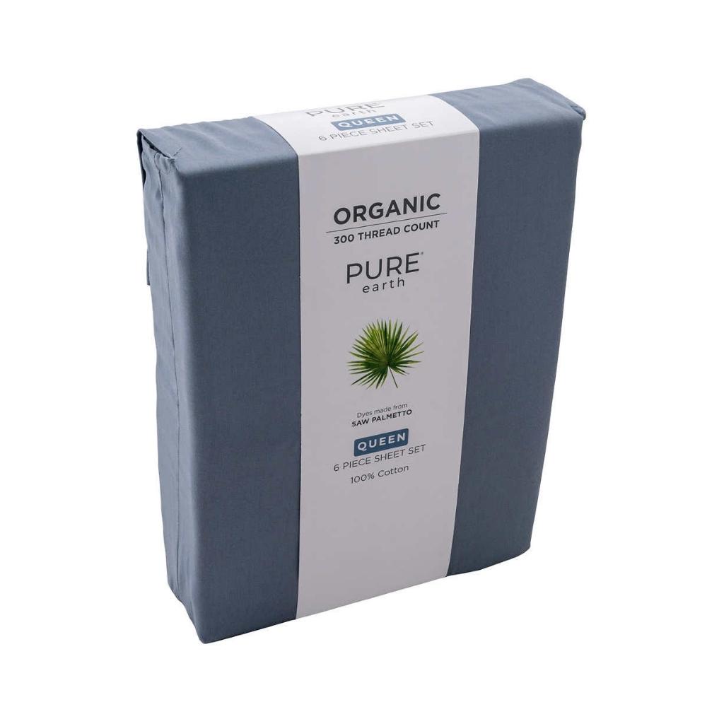 Pure Earth Organic Cotton 6-Piece Sheet Set
