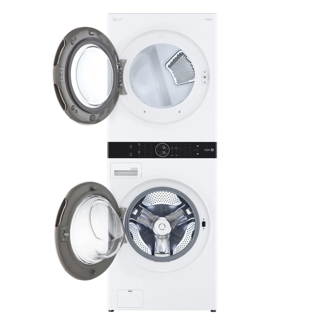 LG - Tour de lavage à chargement frontal, laveuse de 5,2 pi³ et sécheuse électrique de 7,4 pi³