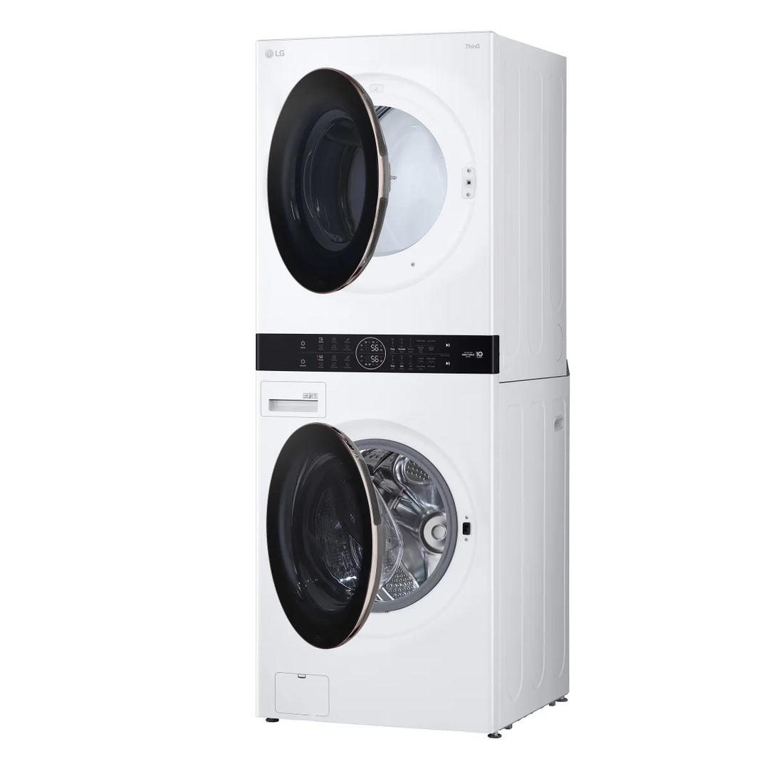 LG - Tour de lavage à chargement frontal, laveuse de 5,2 pi³ et sécheuse électrique de 7,4 pi³