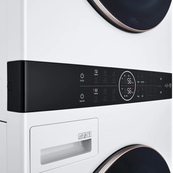 LG - Tour de lavage à chargement frontal, laveuse de 5,2 pi³ et sécheuse électrique de 7,4 pi³
