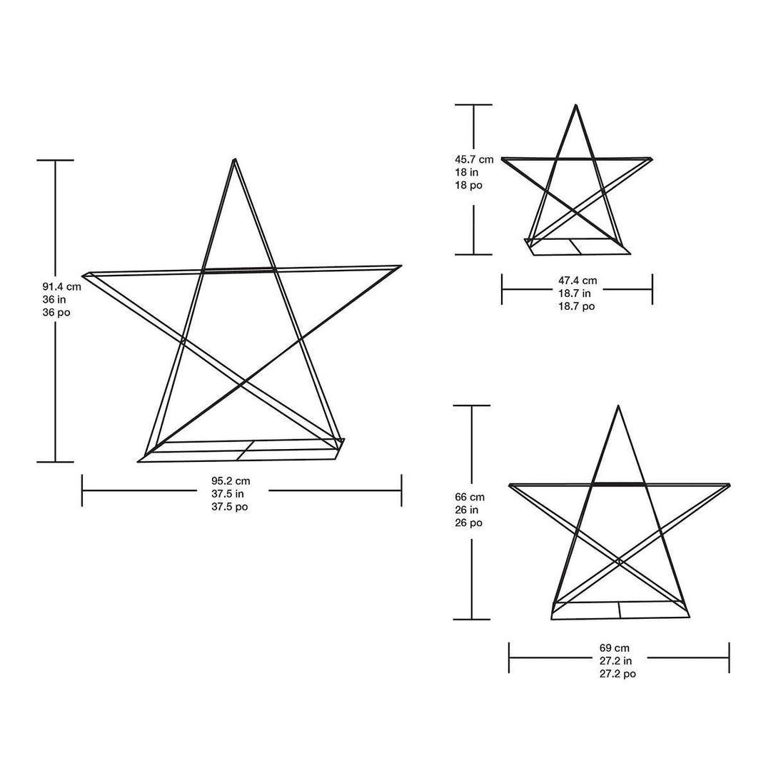 Star with LED Lights - 3-Pack