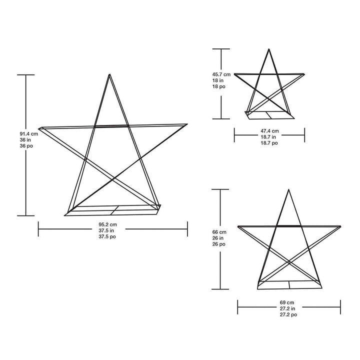 Star with LED Lights - 3-Pack