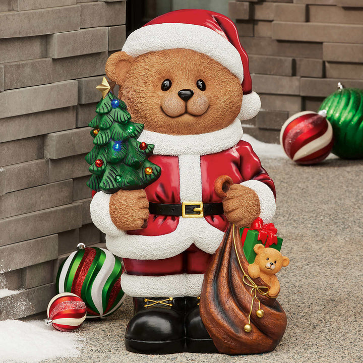 Bear Greeter with Christmas Tree