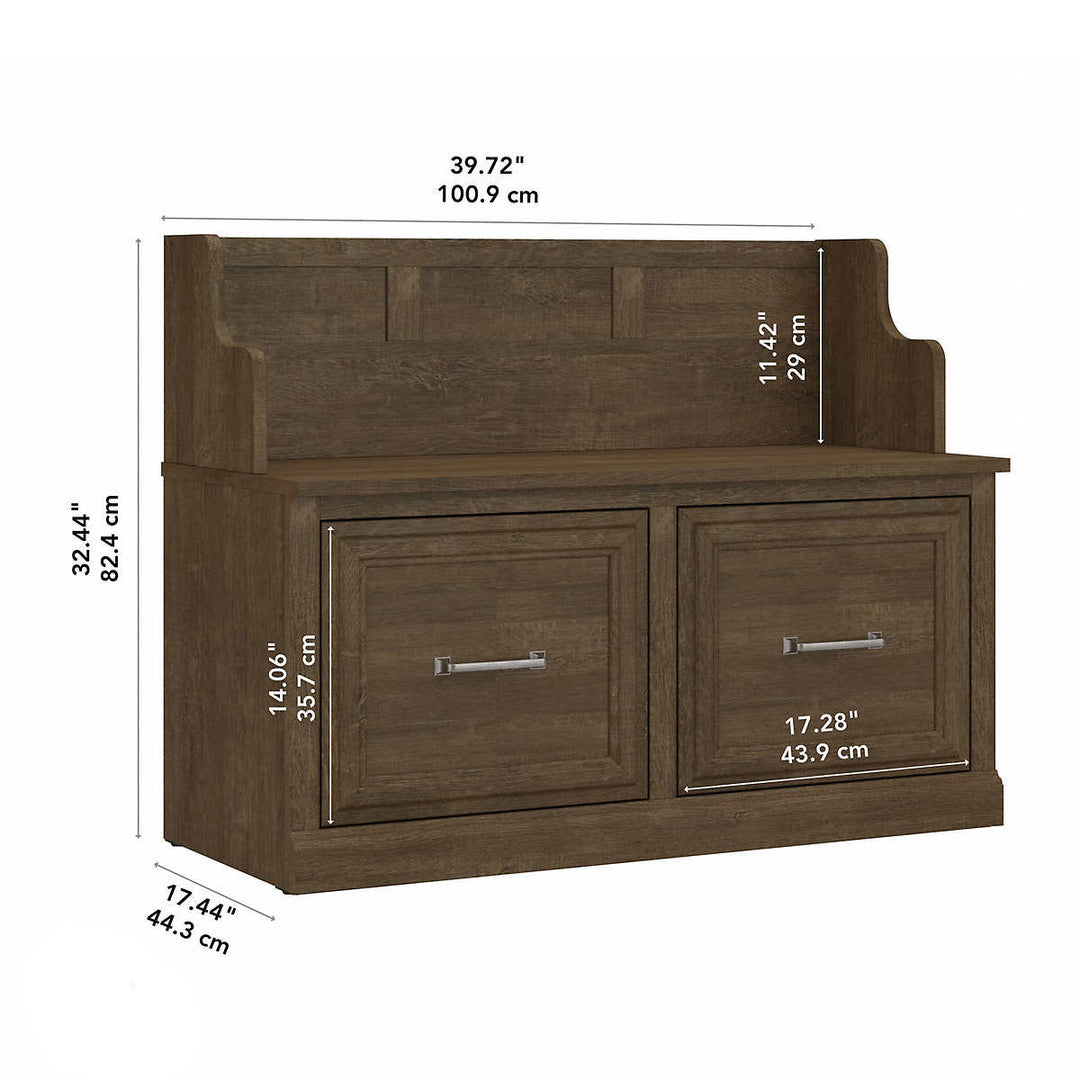 Bush Woodland Shoe Storage Bench with Doors