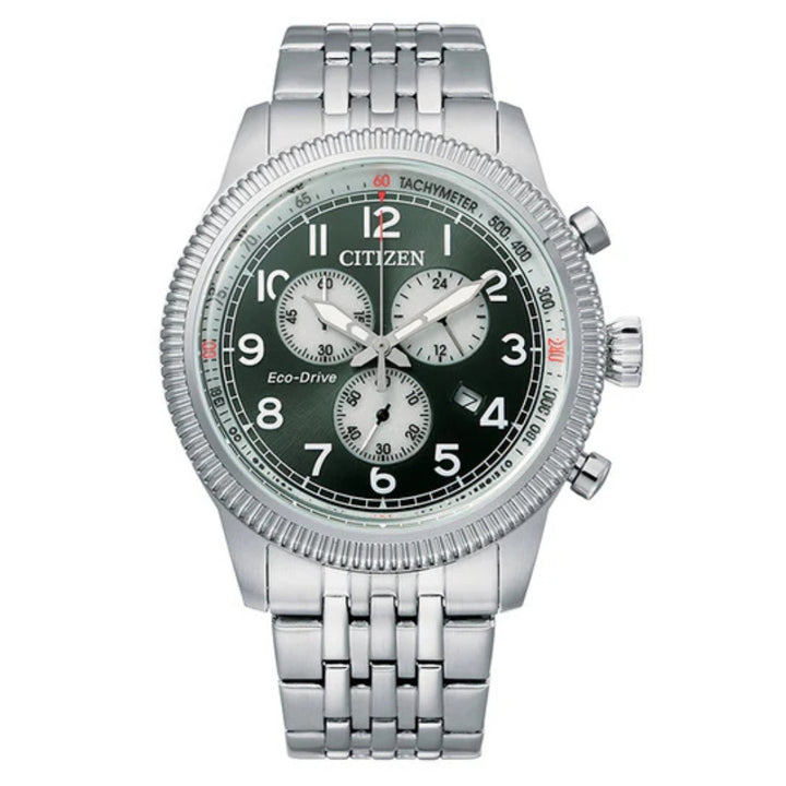 Citizen - Montre Eco Drive à cadran vert, 42 mm - AT2460-89X