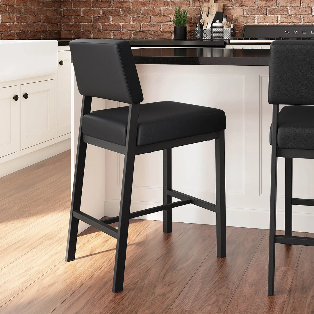 Amisco - Tabouret Avery de comptoir avec base noir