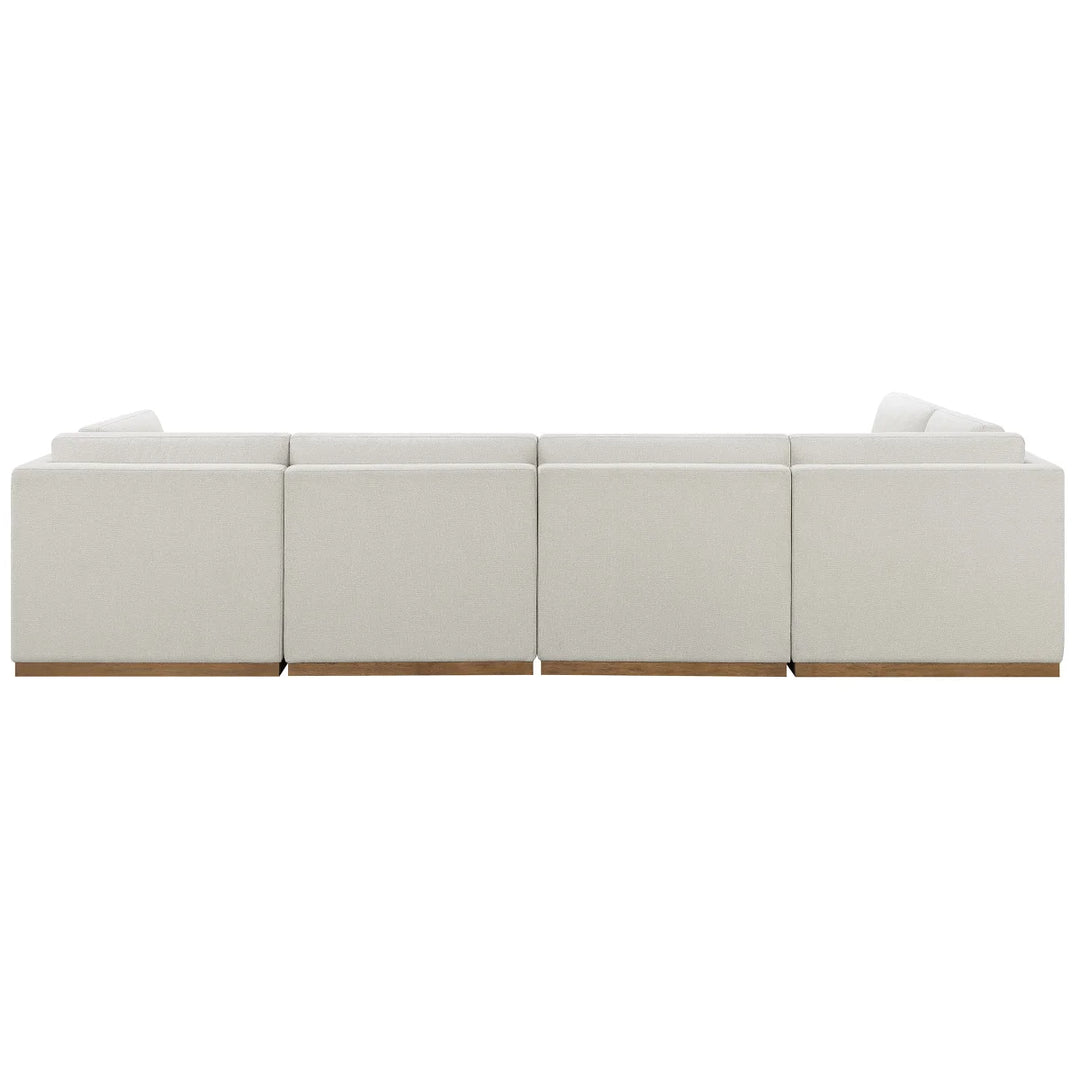 Henredon - Sectionnel 6 pièces en tissu avec pouf