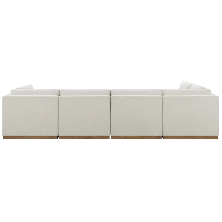 Henredon - Sectionnel 6 pièces en tissu avec pouf