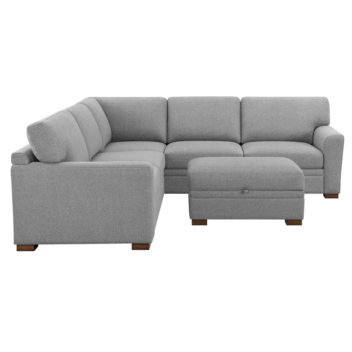 Thomasville Langdon - 3-Piece Fabric Sectional with Storage Ottoman