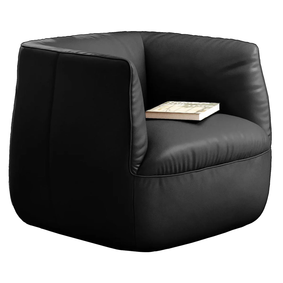 Natuzzi Wally Top Grain Leather Swivel Chair