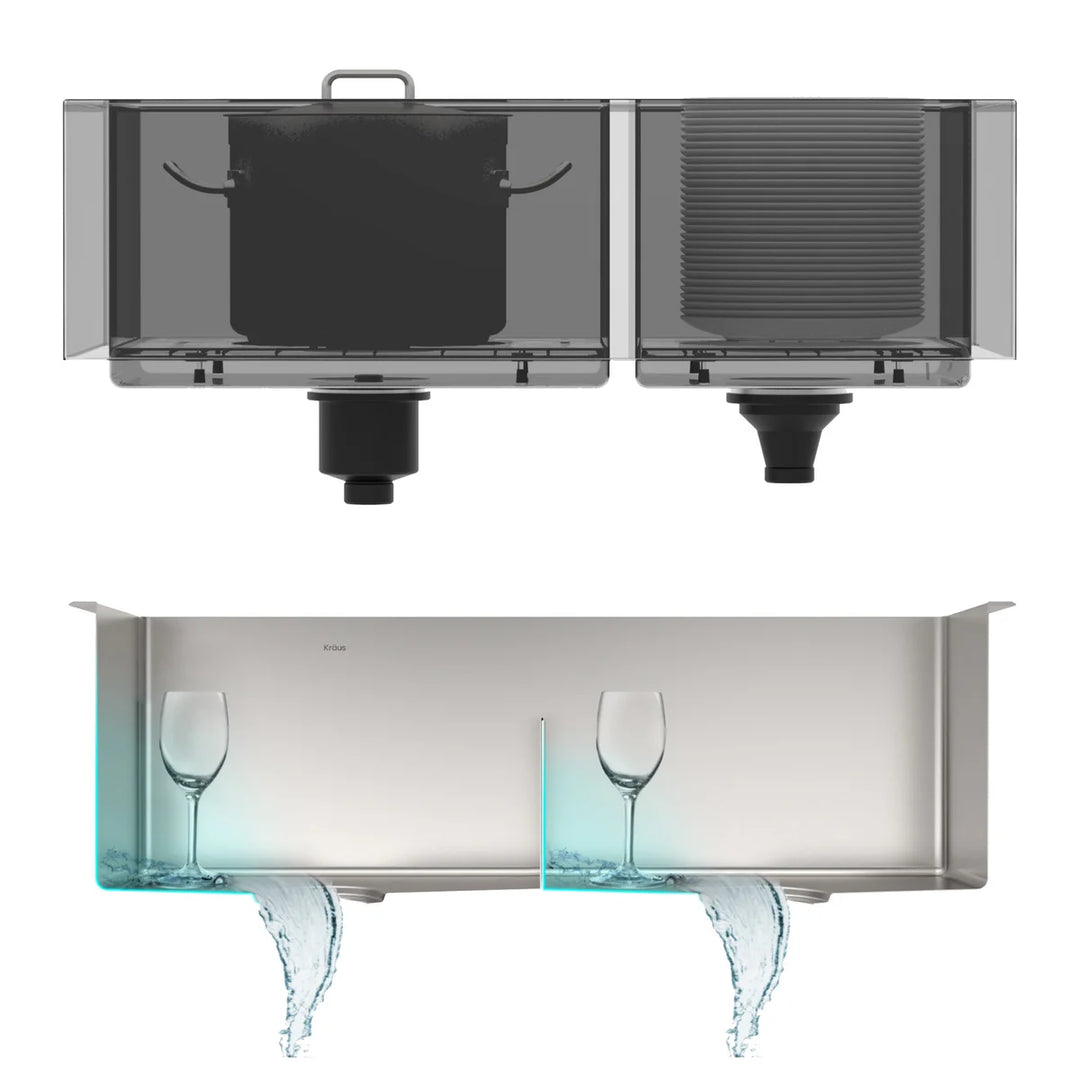 Kraus - Évier a deux cuvettes 60/40 campagnard