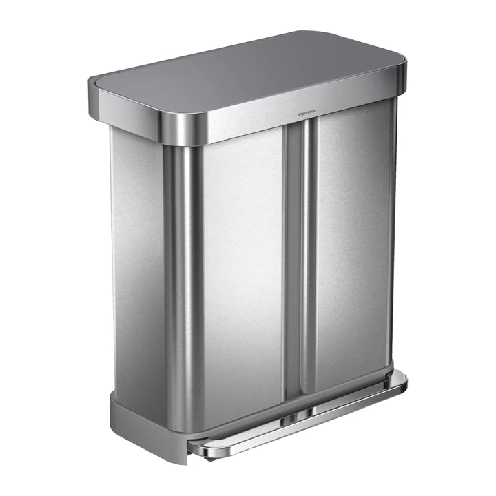 Simplehuman - Poubelle à pédale à double compartiment, 58L