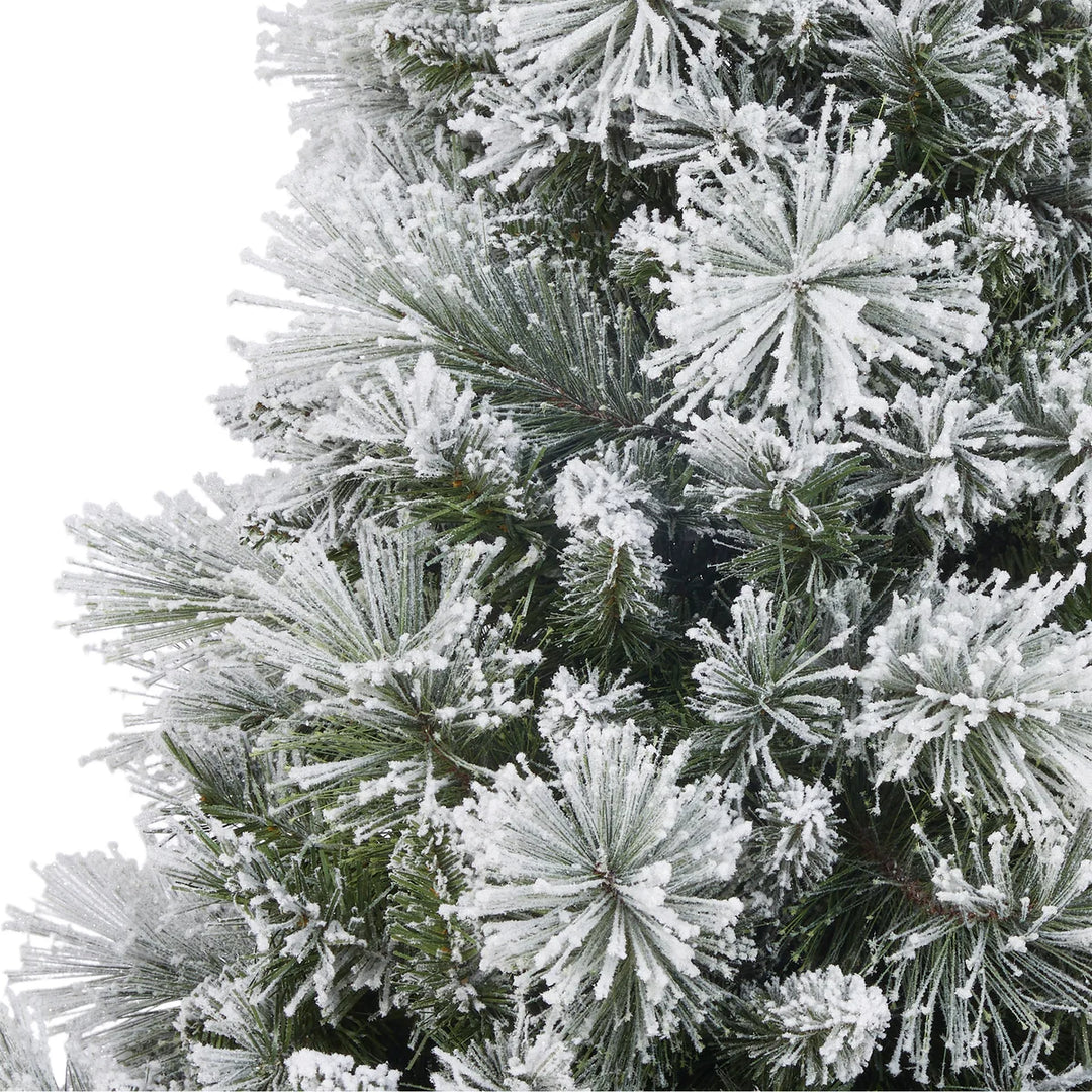 Pre-Lit Glitter Flocked Artificial Potted Christmas Tree