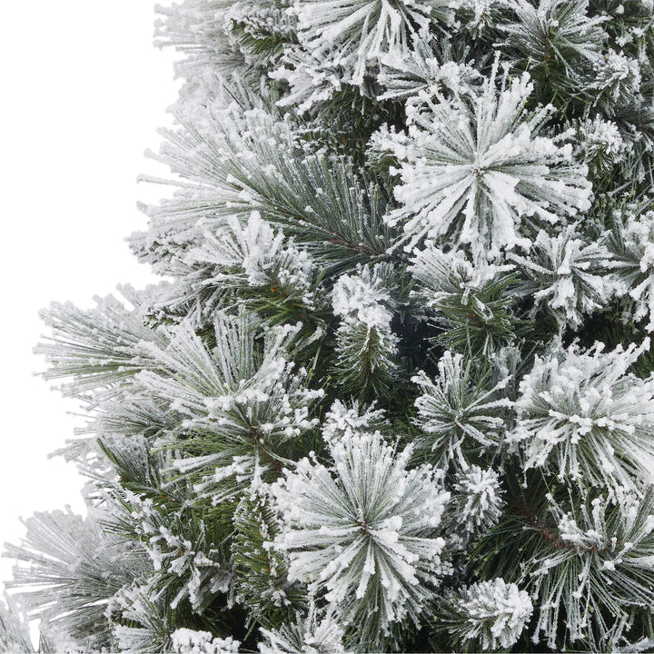 Pre-Lit Glitter Flocked Artificial Potted Christmas Tree