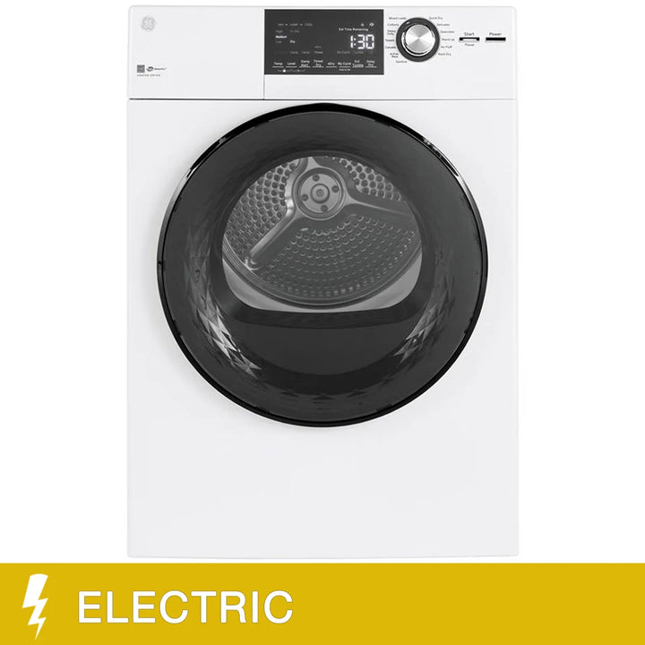 GE - Sécheuse électrique à ventilation blanche de 4,1 pi³ avec porte réversible