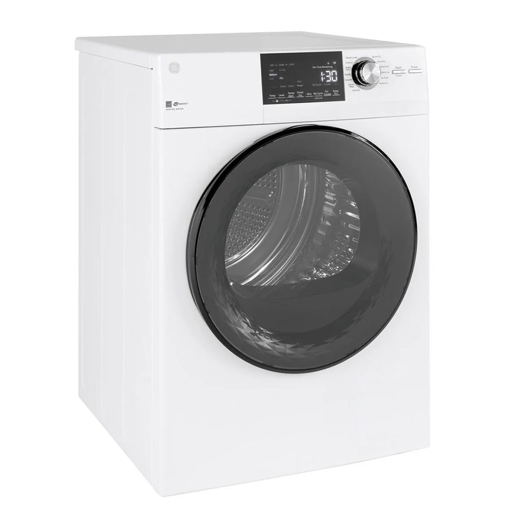 GE - Sécheuse électrique à ventilation blanche de 4,1 pi³ avec porte réversible