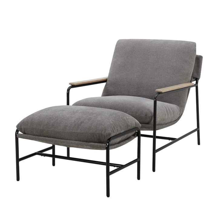 Aiden & Ivy Fabric Chair with Ottoman