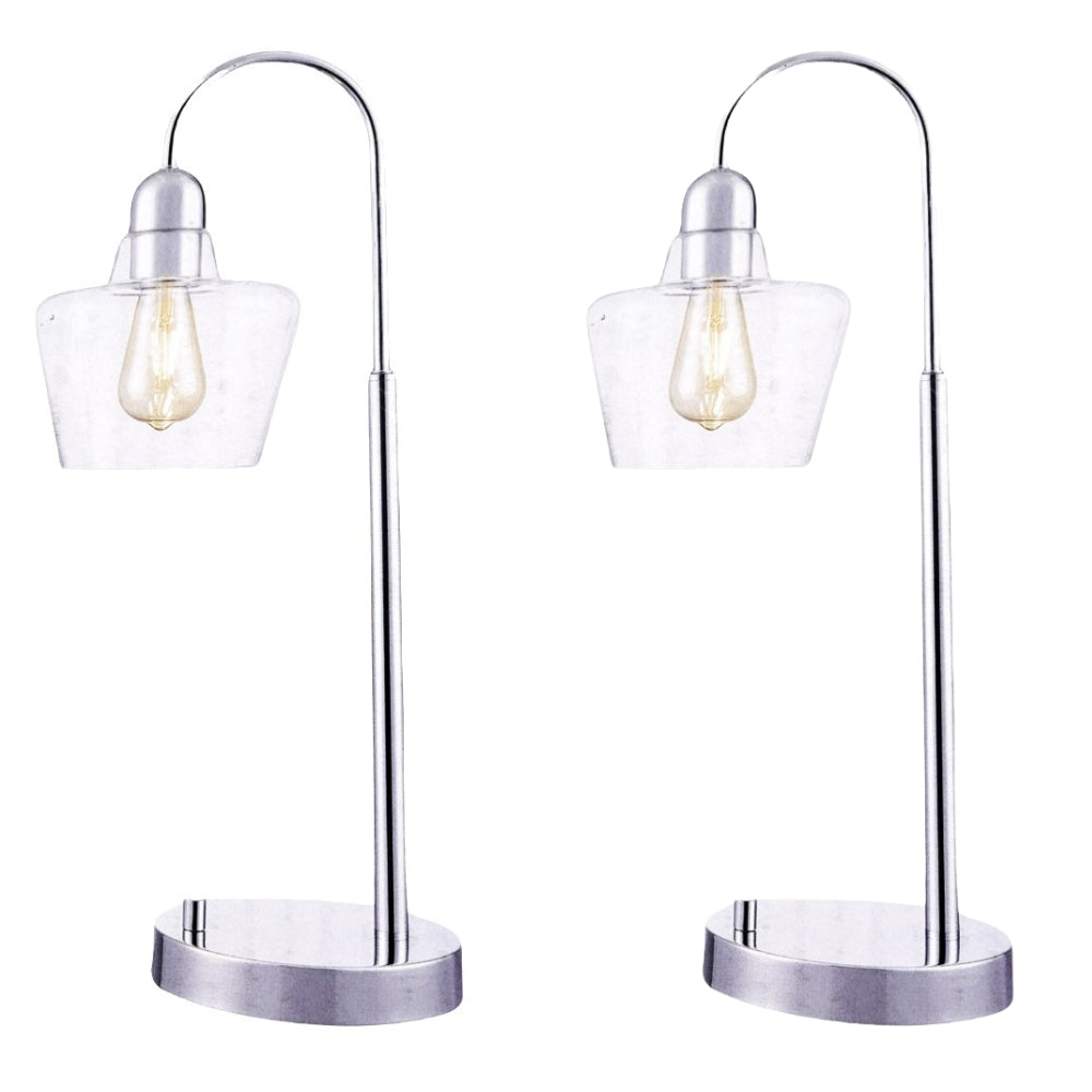 Valencia Table Lamp with Glass Shades - 2-Pack