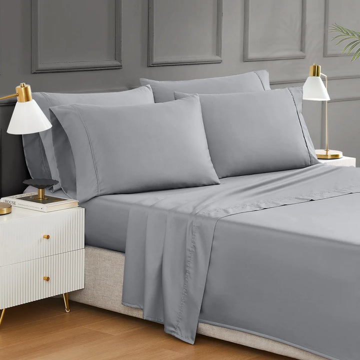 Hotel Signature - Ensemble de draps en coton égyptien, 6 pièces