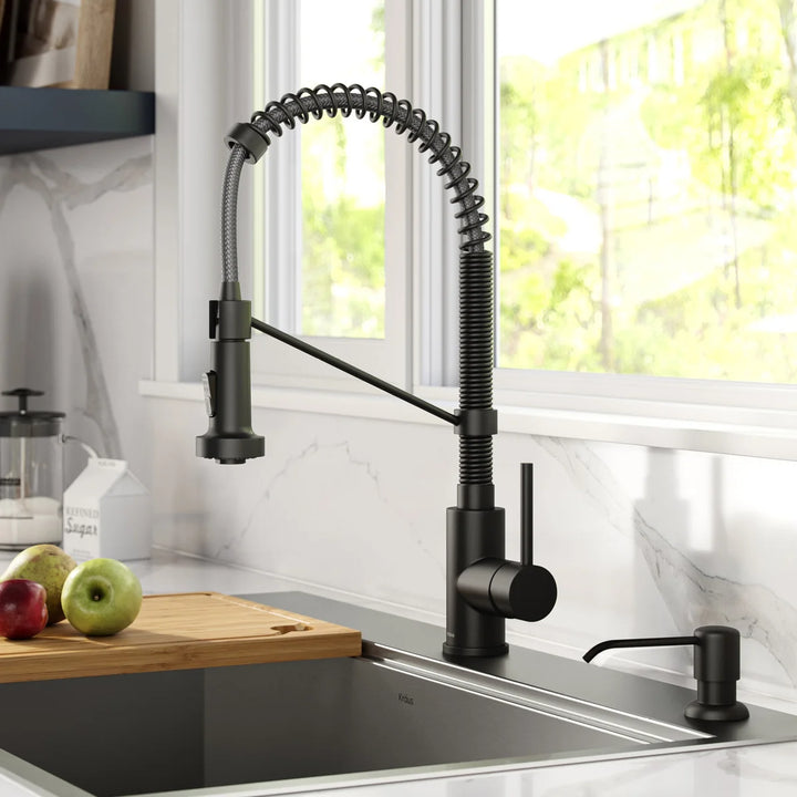 Kraus - Bolden robinet rétractable 18 po avec distributeur de savon