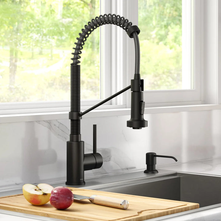 Kraus - Bolden robinet rétractable 18 po avec distributeur de savon