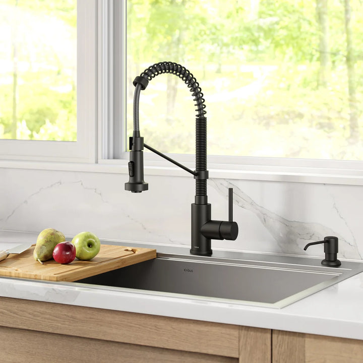 Kraus - Bolden robinet rétractable 18 po avec distributeur de savon