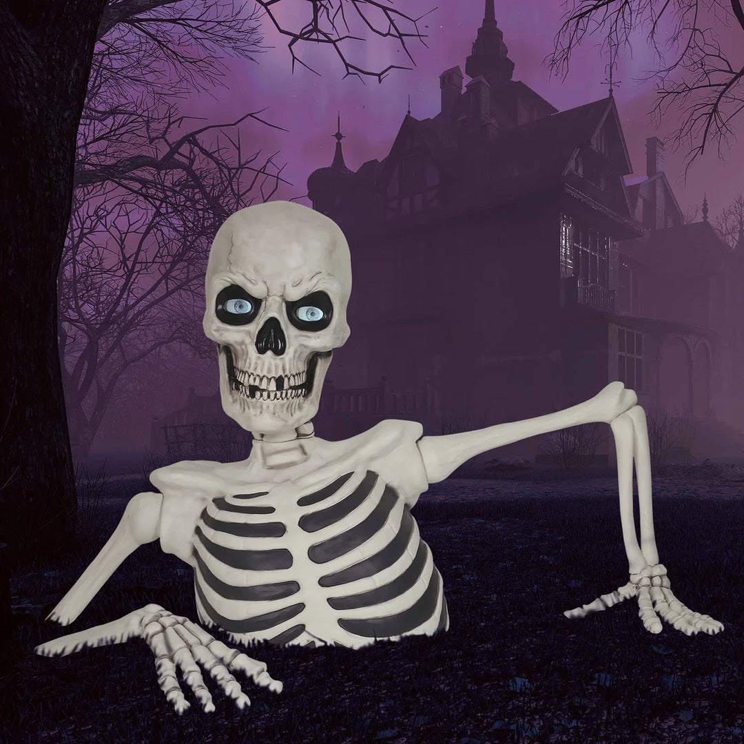 Squelette géant révolutionnaire d'Halloween avec yeux LCD