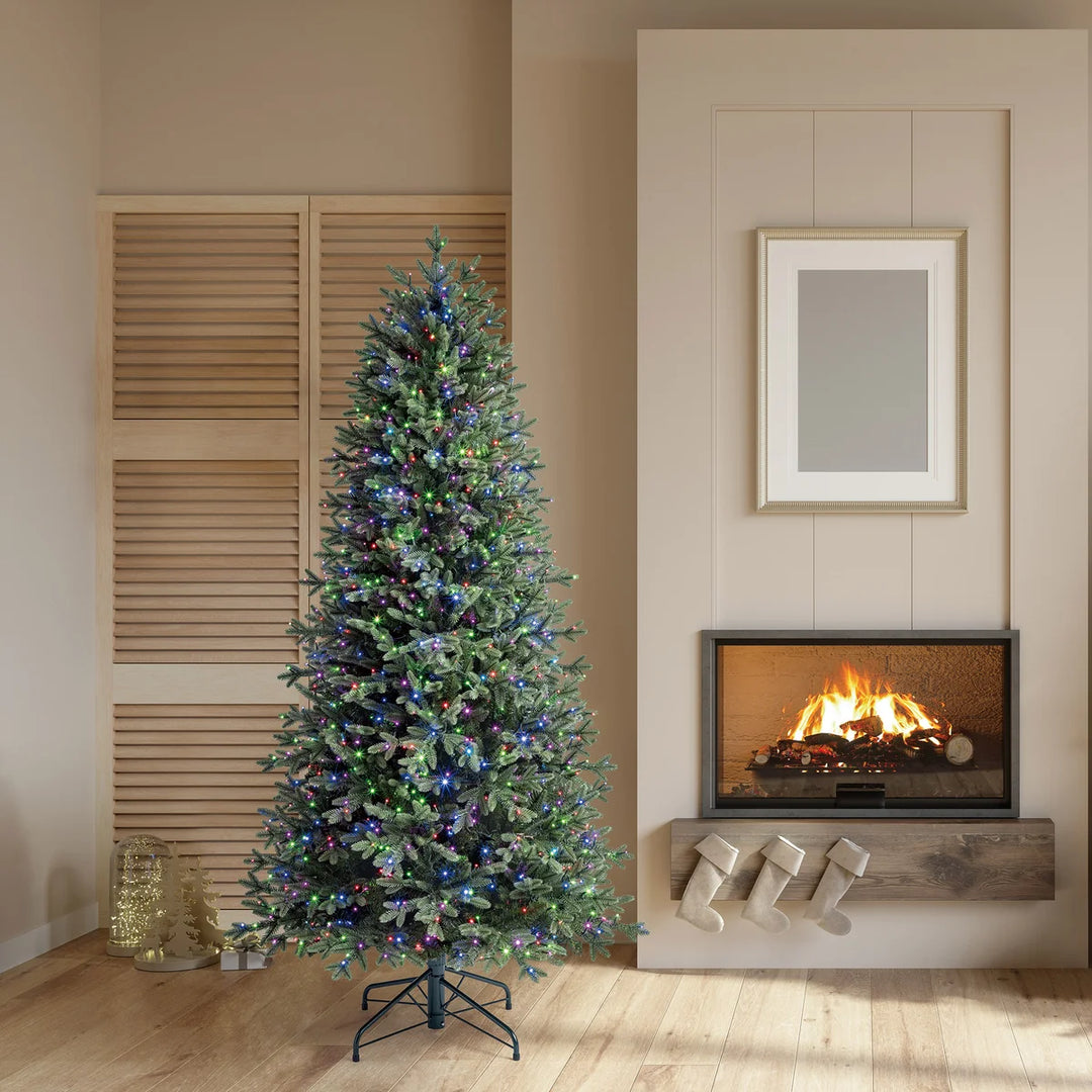 Pre-Lit Artificial Slim Christmas Tree - 1200 Radiant Micro LED Lights
