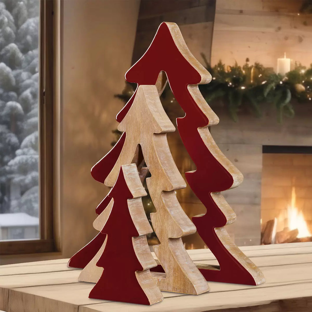 Nesting Wood Christmas Trees