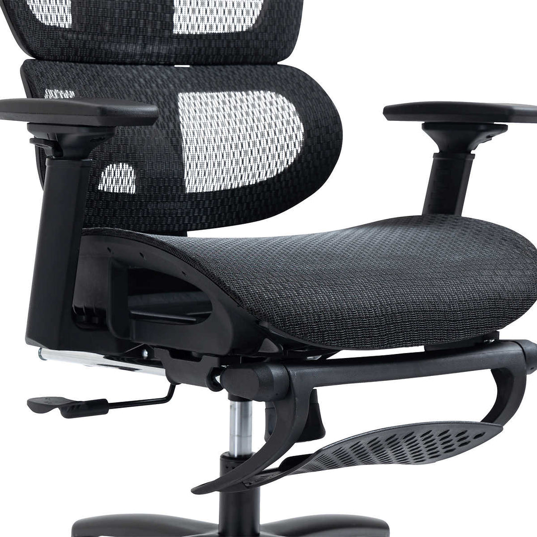 Motionwise - Chaise en maille à dossier haut avec repose-pieds