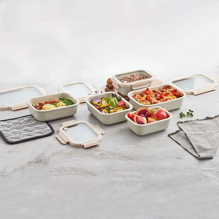 Safdie - Ensemble de rangement pour aliments en céramique, 10 pièces