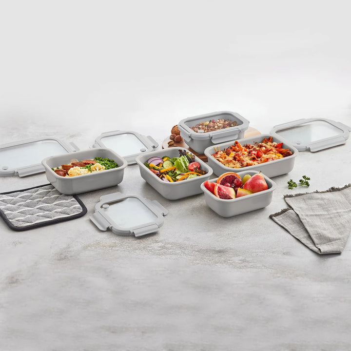 Safdie - Ensemble de rangement pour aliments en céramique, 10 pièces
