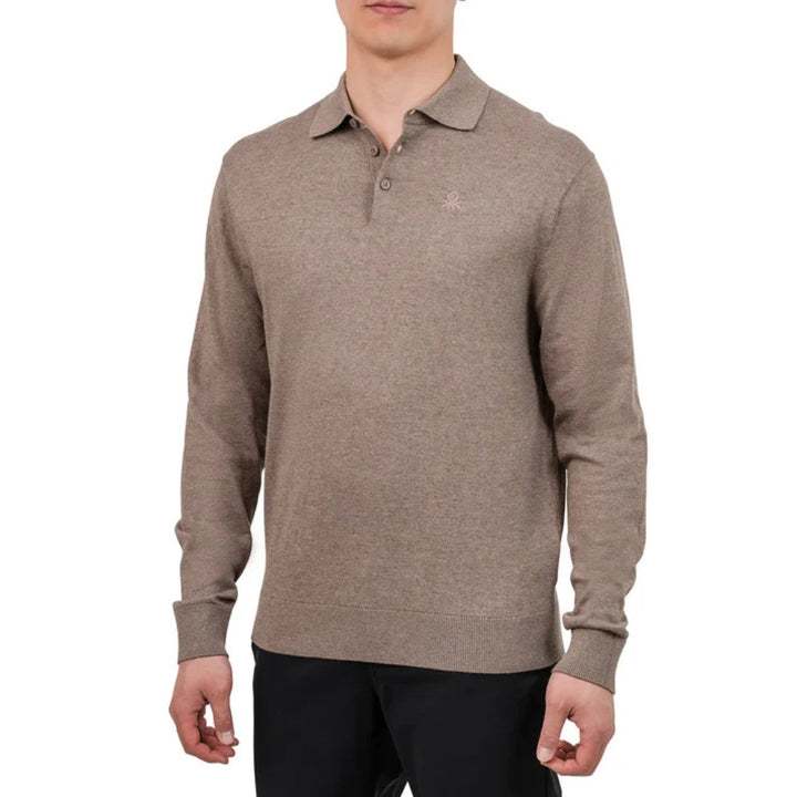 Benetton - Polo en Tricot à manches longues