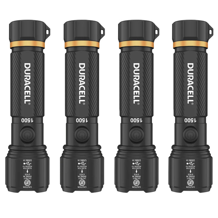 Duracell - 1500 Lumens Flashlights, Pack of 4