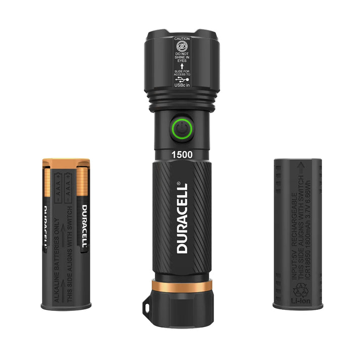 Duracell - 1500 Lumens Flashlights, Pack of 4