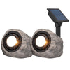 KODA - Projecteurs solaires DEL aspect pierre, paquet de 2