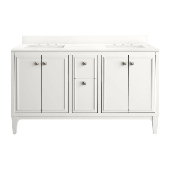 Kohler - 61 in White Vanity with Clave Quartz Countertop
