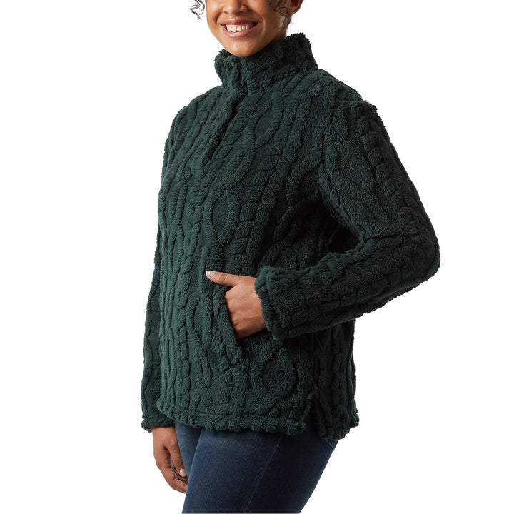 32 Degrées – Chandail en sherpa en tricot torsadé