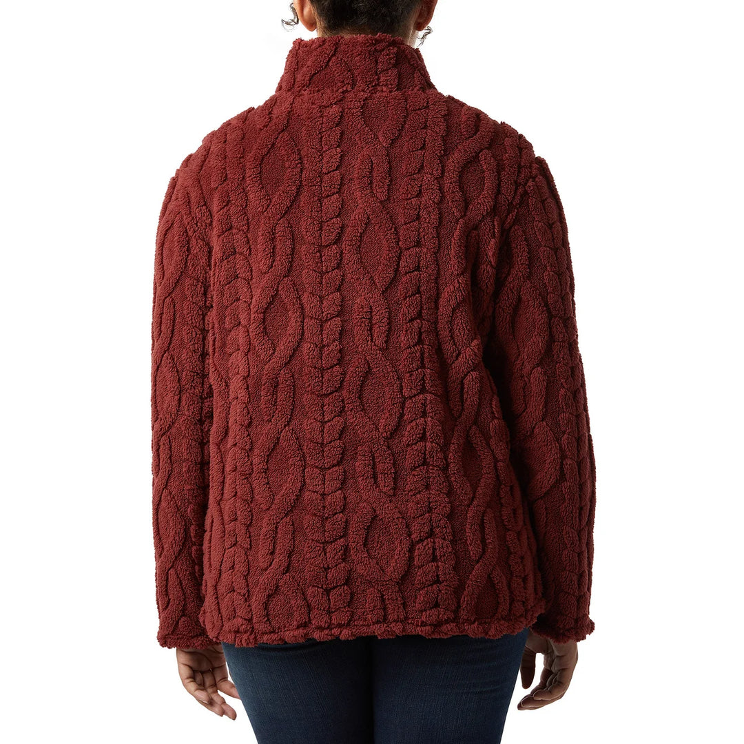 32 Degrées – Chandail en sherpa en tricot torsadé