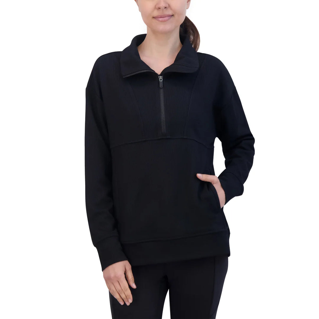 Gaiam - Pull côtelé à fermeture 1/4
