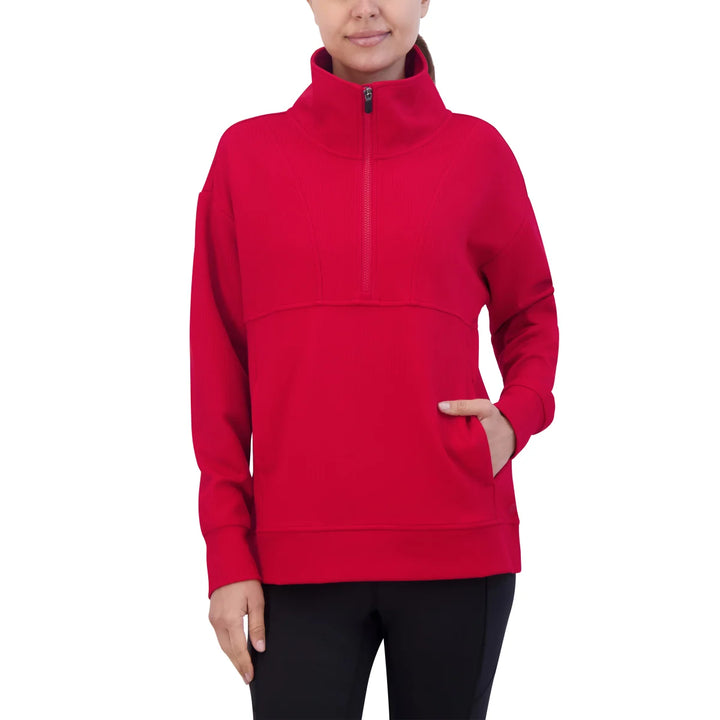 Gaiam - Pull côtelé à fermeture 1/4