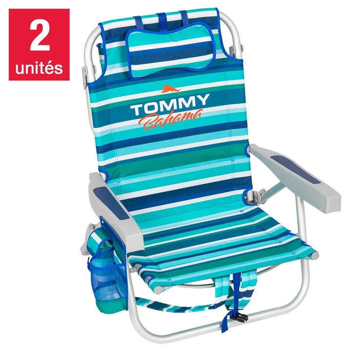 Tommy Bahama - 5-Position Backpack Beach Chairs