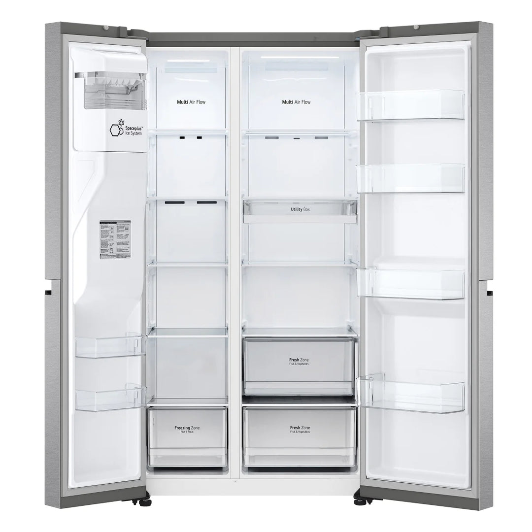 LG - 36 in. 23 cu ft Side-by-Side Refrigerator with Ice and Water Dispenser