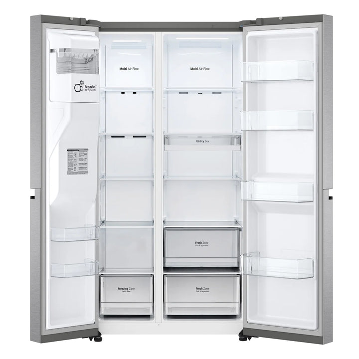 LG - 36 in. 23 cu ft Side-by-Side Refrigerator with Ice and Water Dispenser